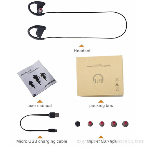 Bluetooth Headphones Sports Earphones Headsets made in China Factory Black